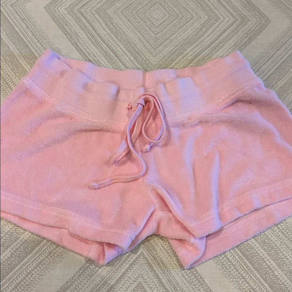 Hard Tail Girls Pink Terry Cloth Tie Waist Shorts Size S
